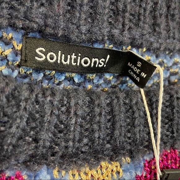 Sequin Sweater Dress Alpine Fair Isle Winter Holiday Solutions Chunky sz S - Picture 8 of 10